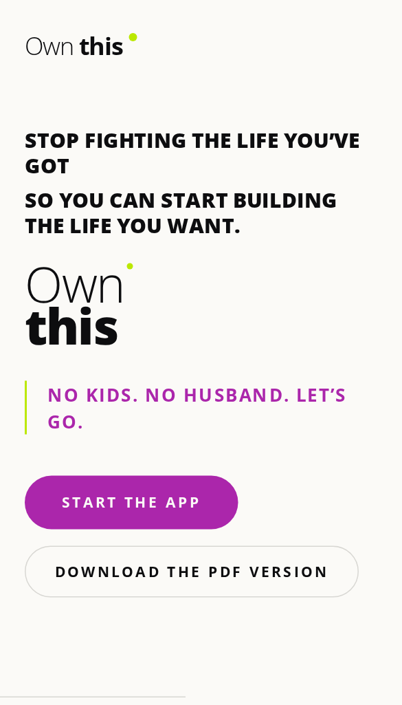 The OWN THIS guided reflection app on a phone